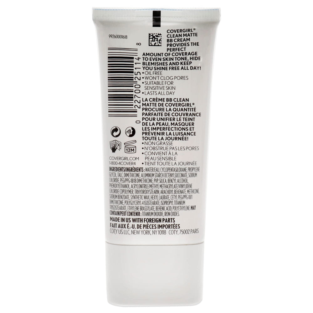COVERGIRL texture swatch of BB cream highlighting smooth, mattifying finish and blendability