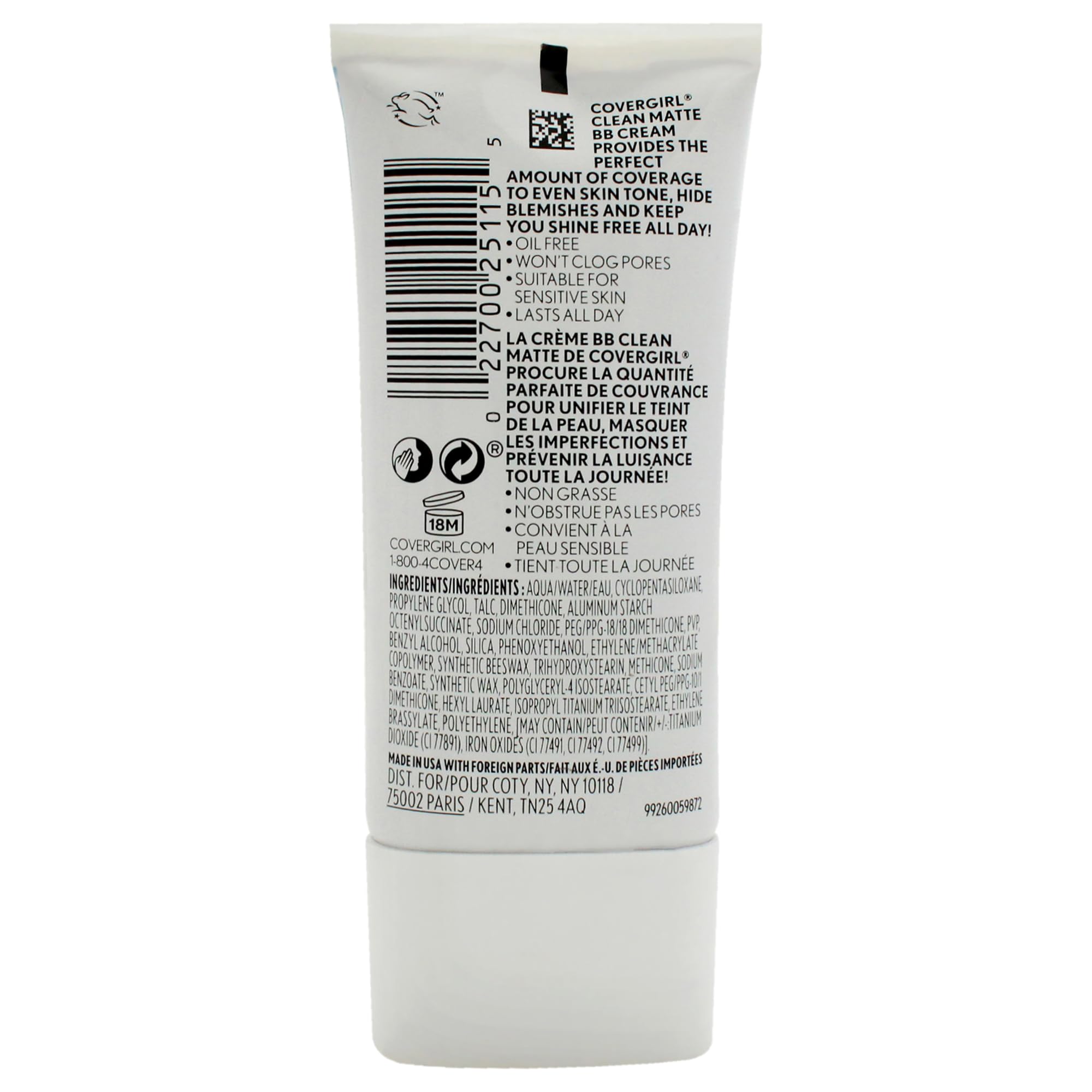 COVERGIRL cream texture swatch showing smooth matte blendability for even coverage