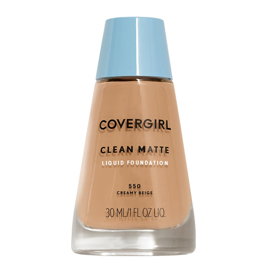 COVERGIRL front bottle view showing shade and compact size benefit