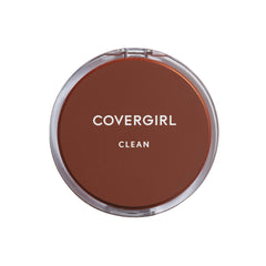 COVERGIRL clean pressed powder front compact showing package and shade benefits