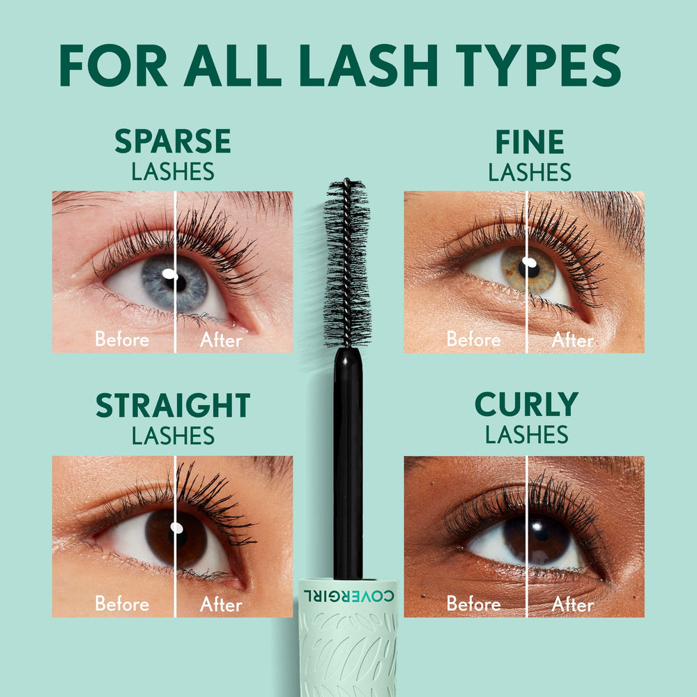 COVERGIRL applying Cleantopia on model lashes showing immediate lift and length for natural enhancement