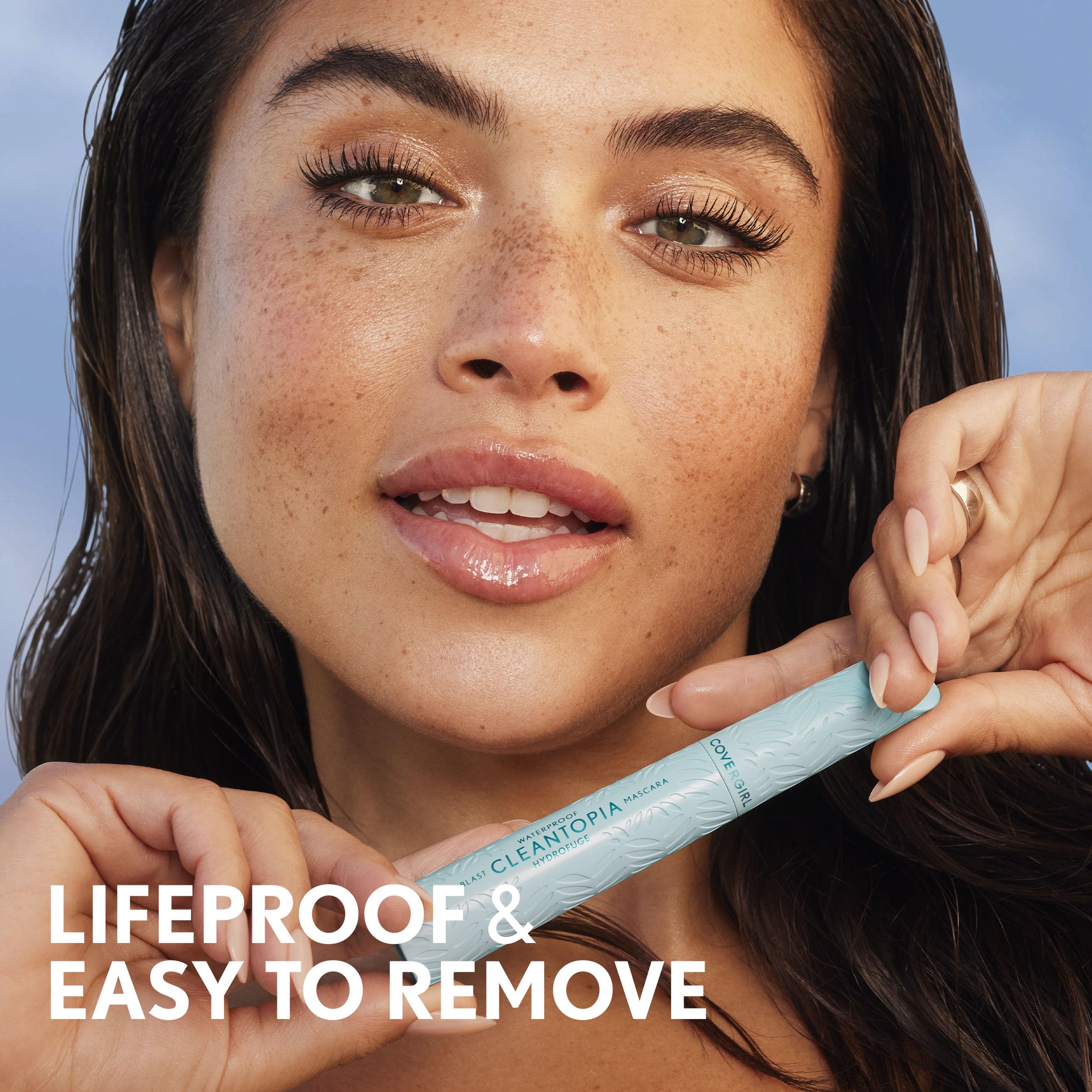 COVERGIRL cleantopia next to contact lenses indicating eye-safety