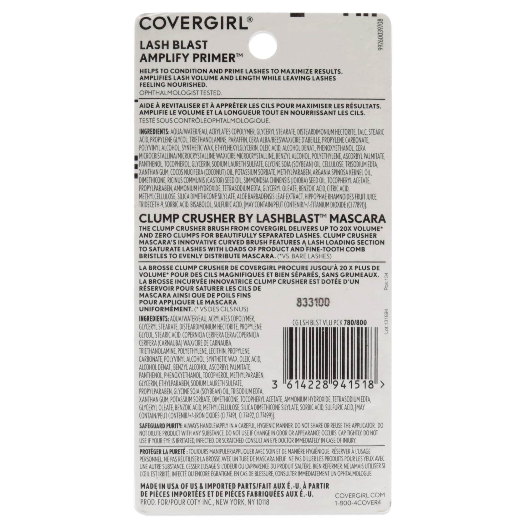 COVERGIRL close-up of double-sided brush and primer texture highlighting easy clump-free application