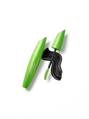 swatch of COVERGIRL 800 Very Black mascara on white card showing intense black payoff