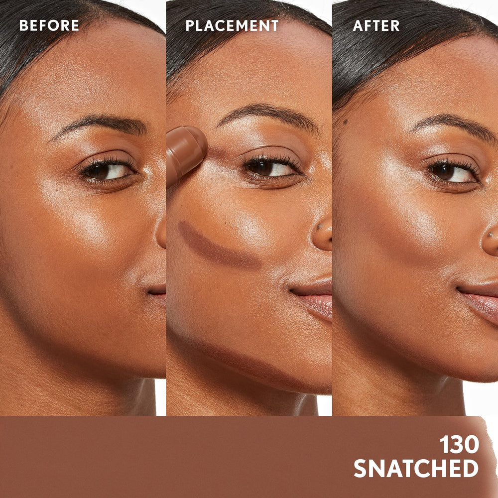 COVERGIRL contour stick swatch on arm showing blendable color payoff benefit