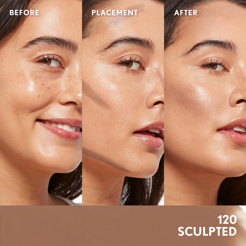 COVERGIRL contour stick swatch on arm showing blendable color and buildable payoff