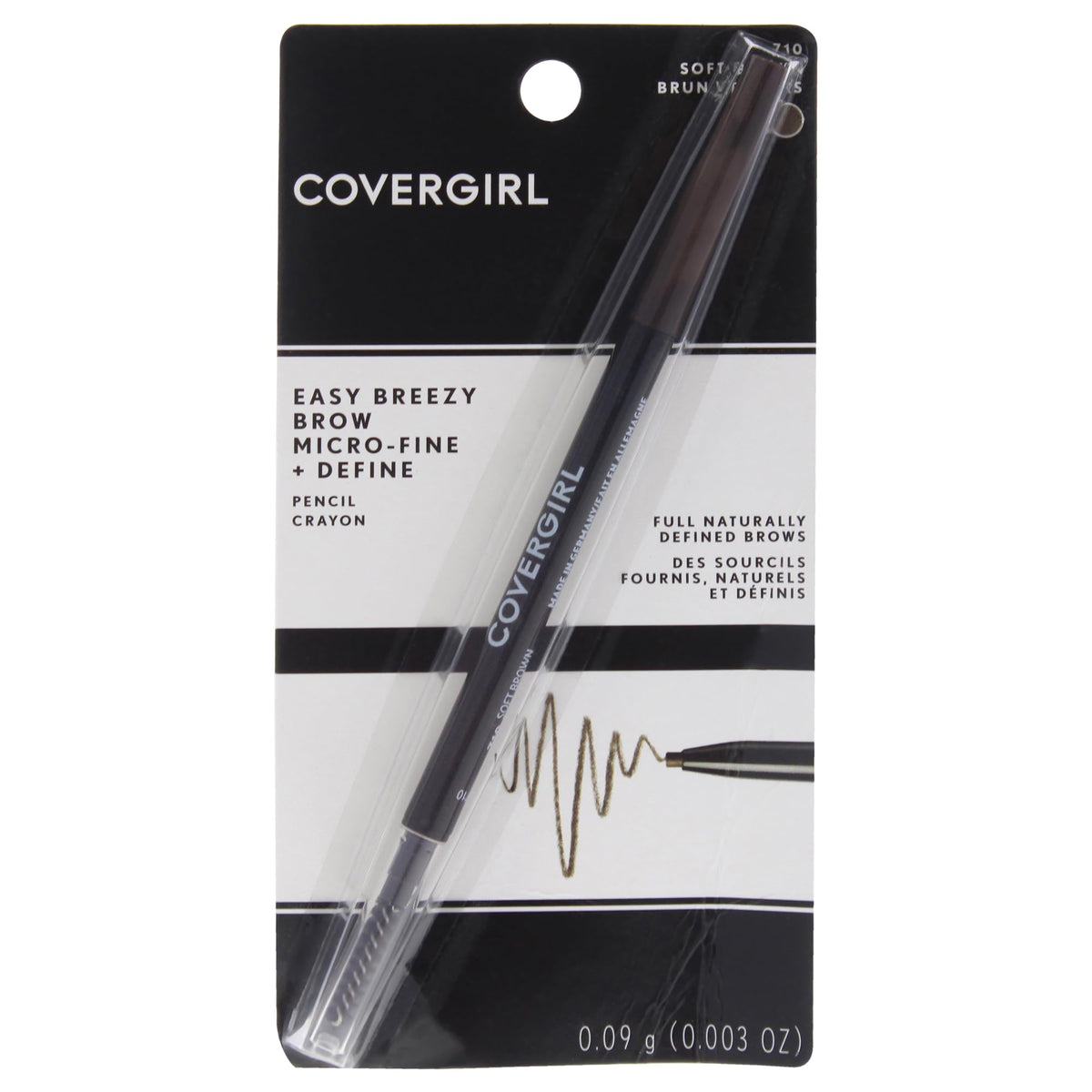 COVERGIRL pencil front view showing slim retractable tip for precise shaping