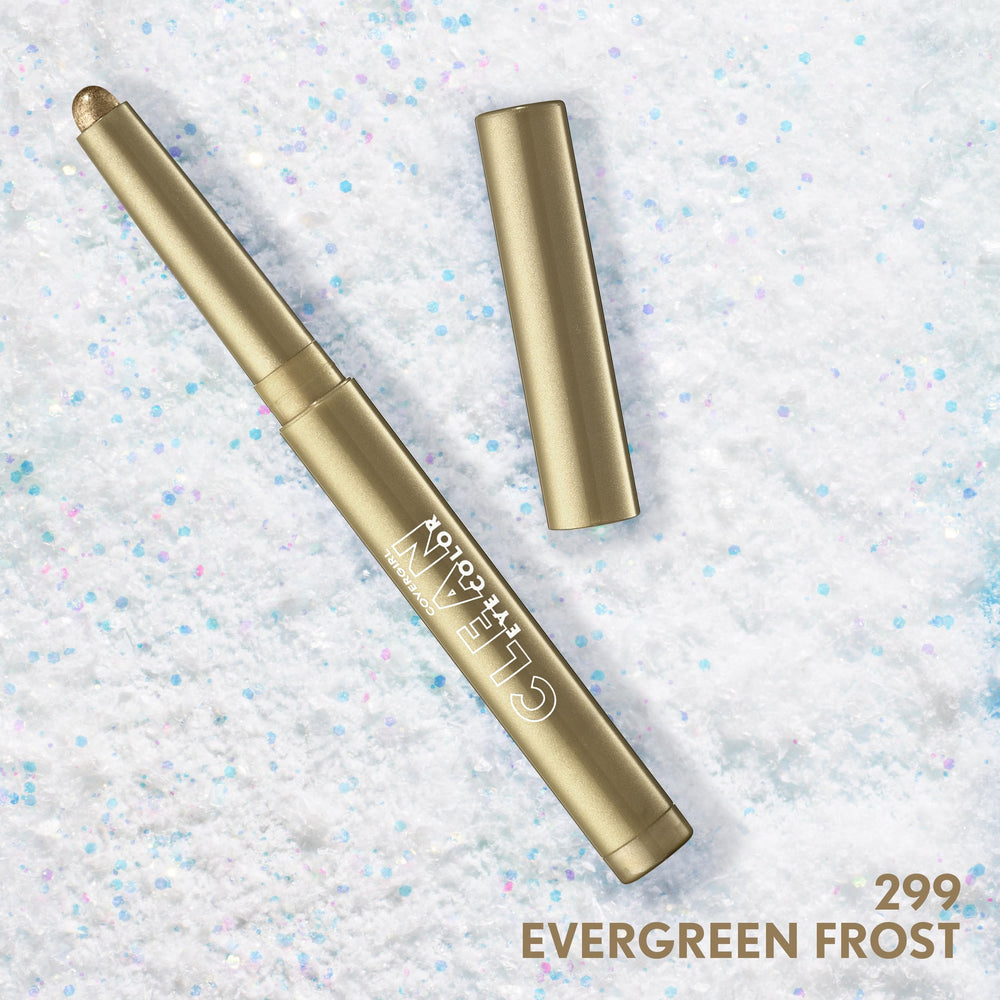 CoverGirl evergreen frost next to a ruler showing compact travel-friendly size