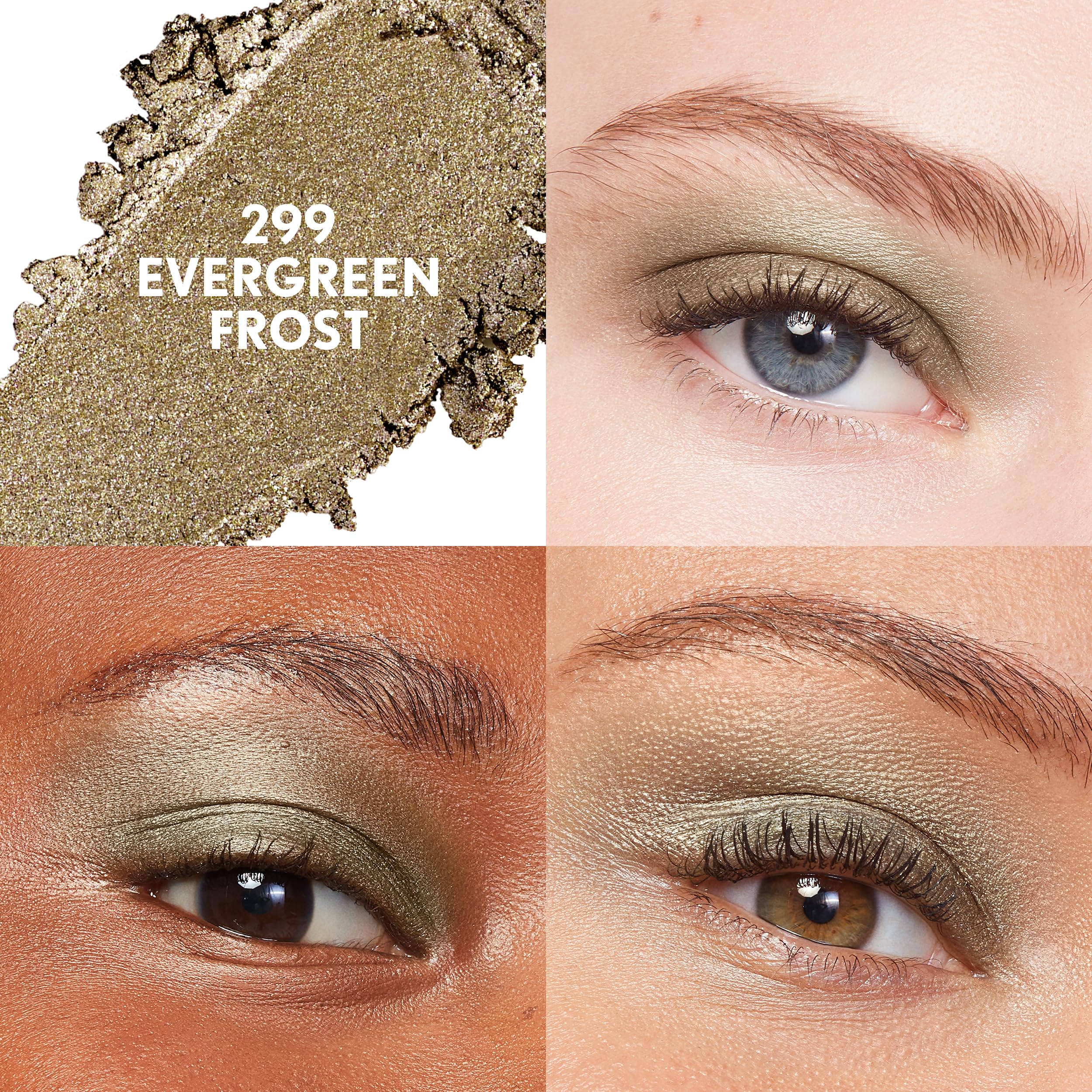 CoverGirl evergreen frost texture swipe on skin demonstrating one-swipe payoff