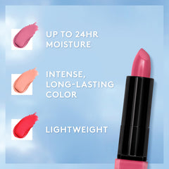 Open COVERGIRL tube beside shea and coconut visuals showing conditioning ingredients