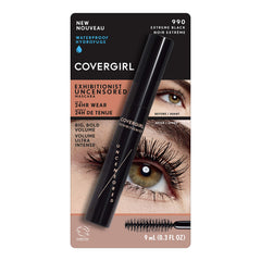 COVERGIRL Exhibitionist mascara swatch on skin highlighting rich extreme black pigment and smooth finish