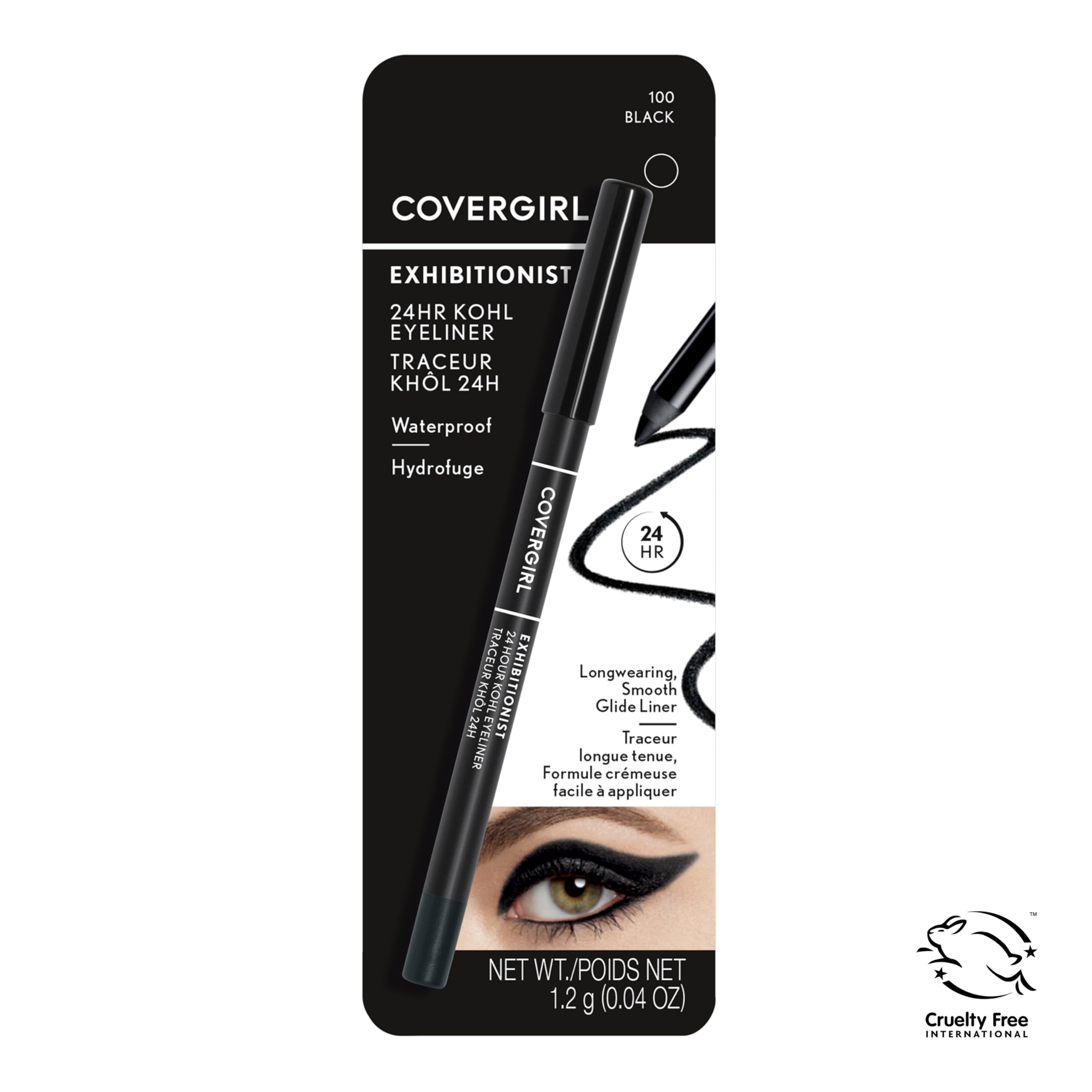 COVERGIRL water droplets on liner showing waterproof hold and transfer resistance benefit