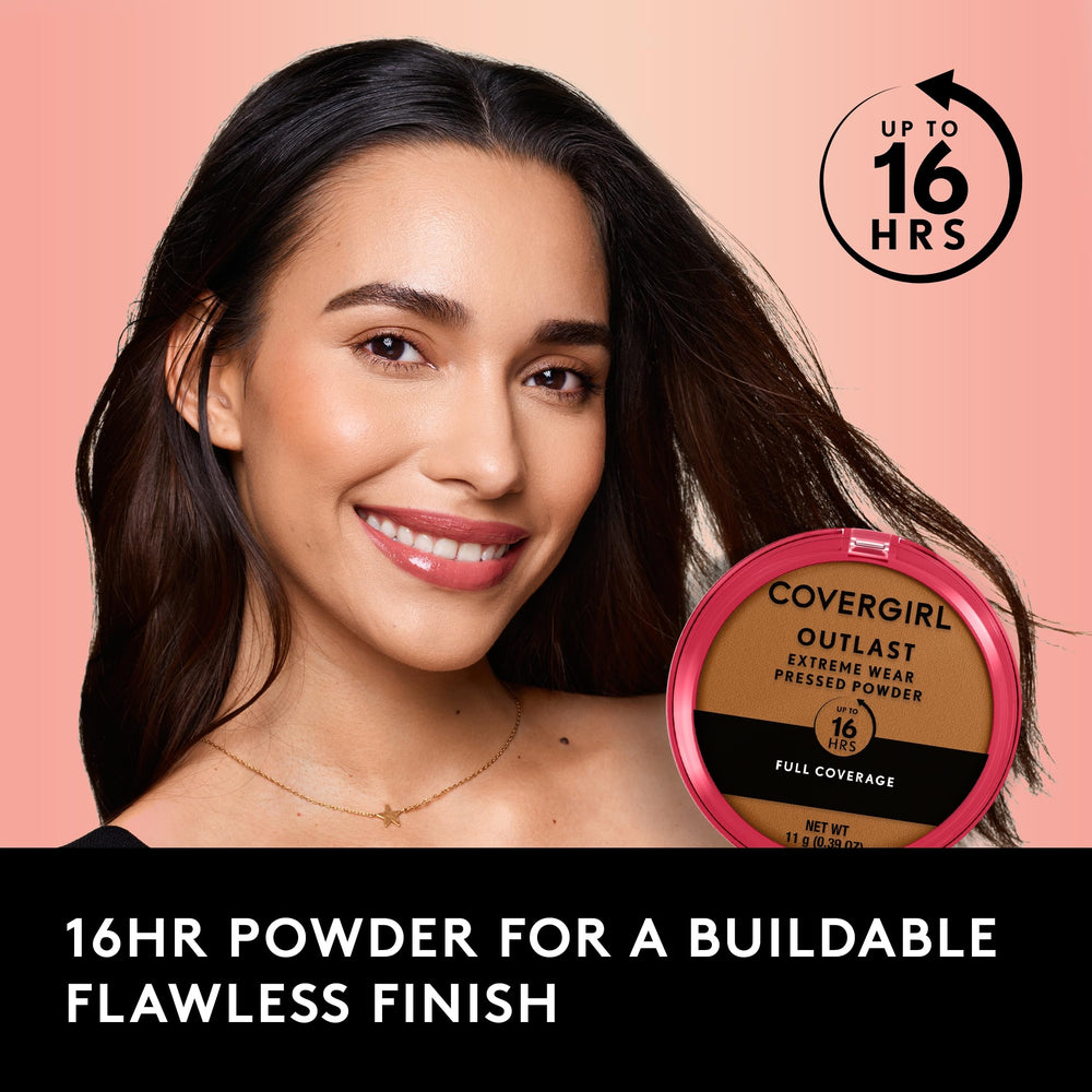 COVERGIRL powder applied with brush demonstrating seamless blending for natural look benefit