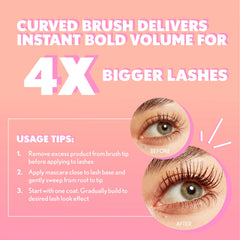COVERGIRL curved brush close-up demonstrating lift and root coverage