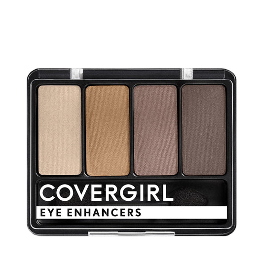 COVERGIRL compact front view showing four coordinated shades and applicator for versatile looks