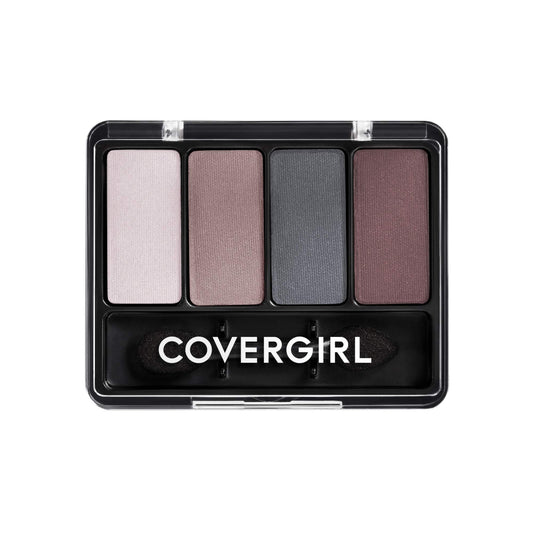 COVERGIRL front packaging showing four coordinated shades and compact case for easy travel