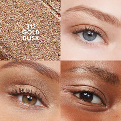 COVERGIRL swatch of Gold Dusk on arm highlights shimmer payoff and blendability