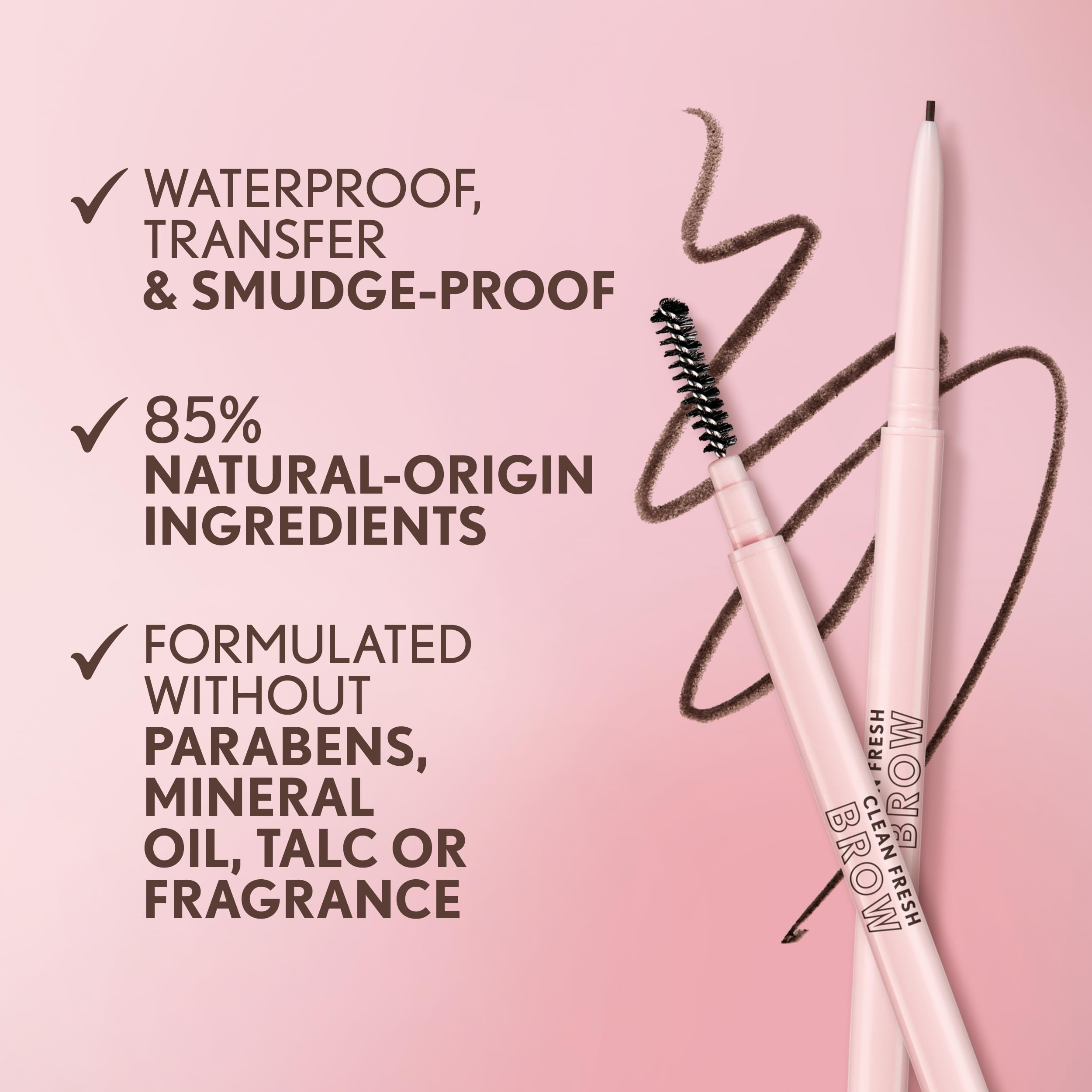 COVERGIRL ingredients label with vegan and Leaping Bunny seals for clean formula