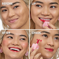 COVERGIRL jelly texture swatch demonstrating hydrated dewy finish and buildable color