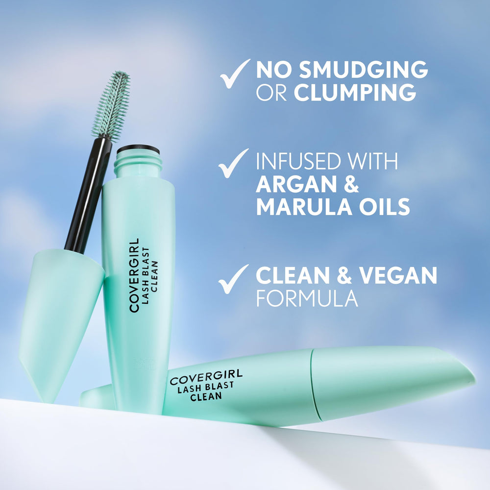 COVERGIRL mascara in makeup bag lifestyle shot showing travel-friendly convenience benefit