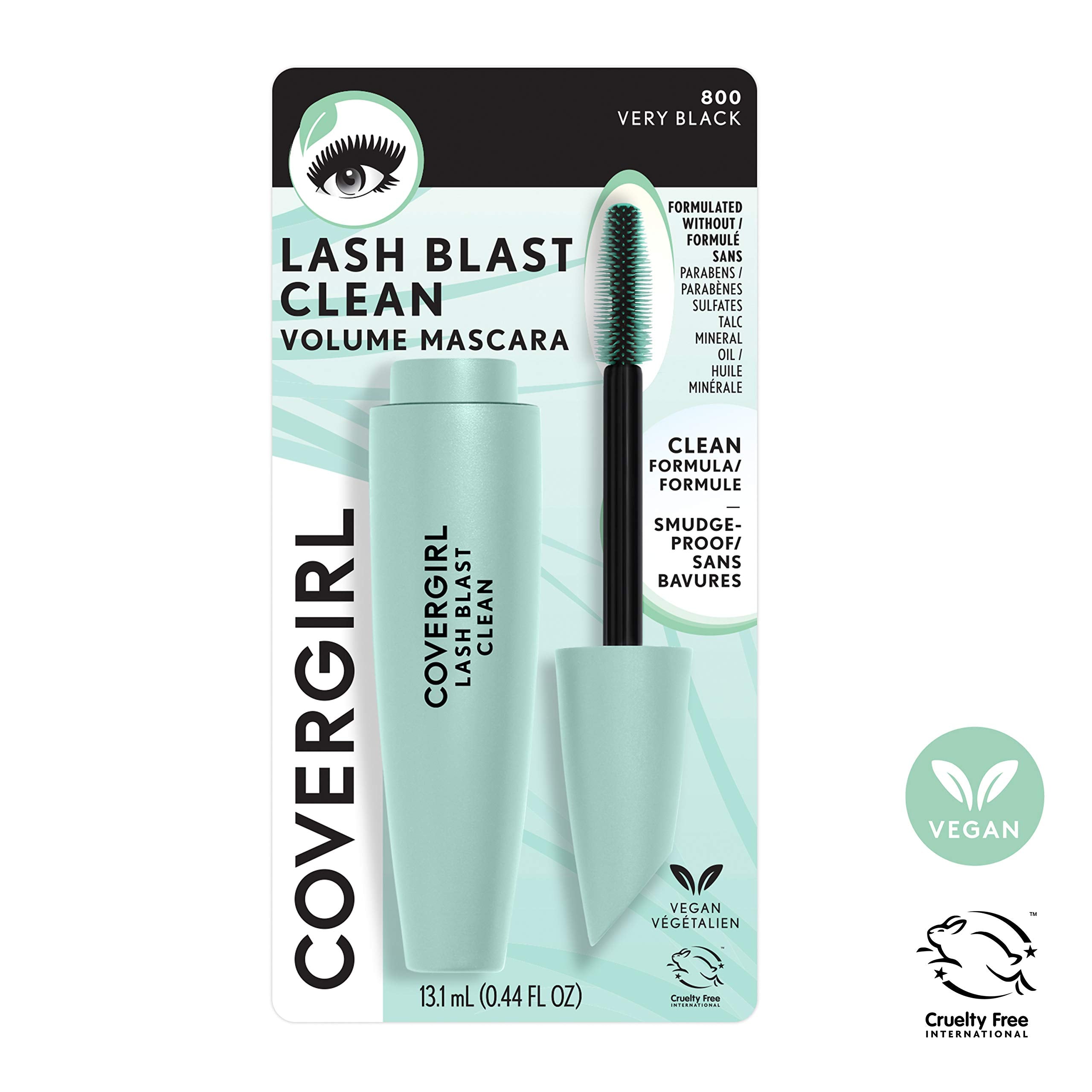 CoverGirl mascara texture on white surface showing smooth, buildable formula