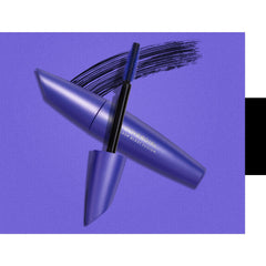 COVERGIRL Lash Blast Fusion brown texture swipe on white, illustrating fiberstretch formula and lengthening effect