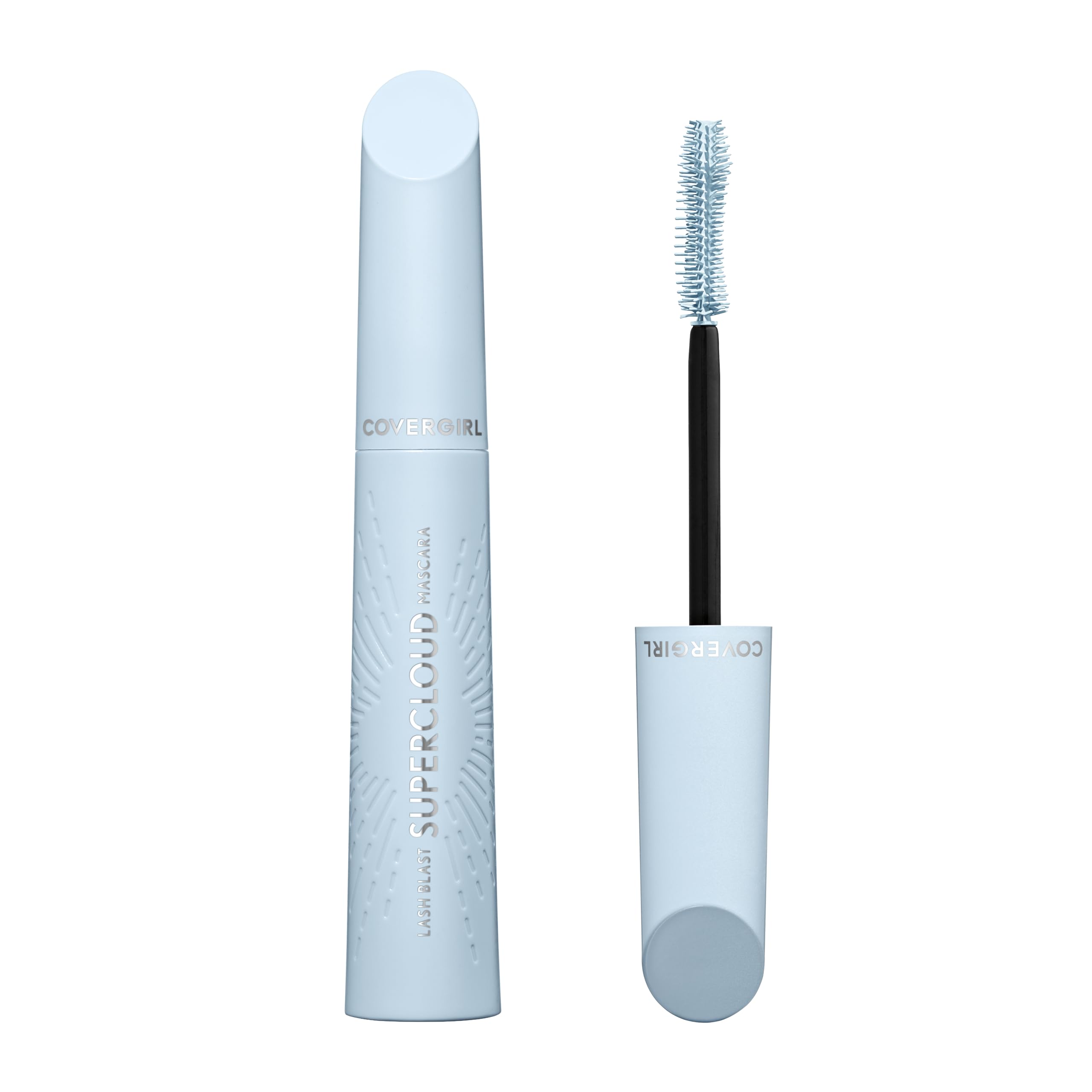covergirl front packaging showing compact tube and shade information, easy storage benefit