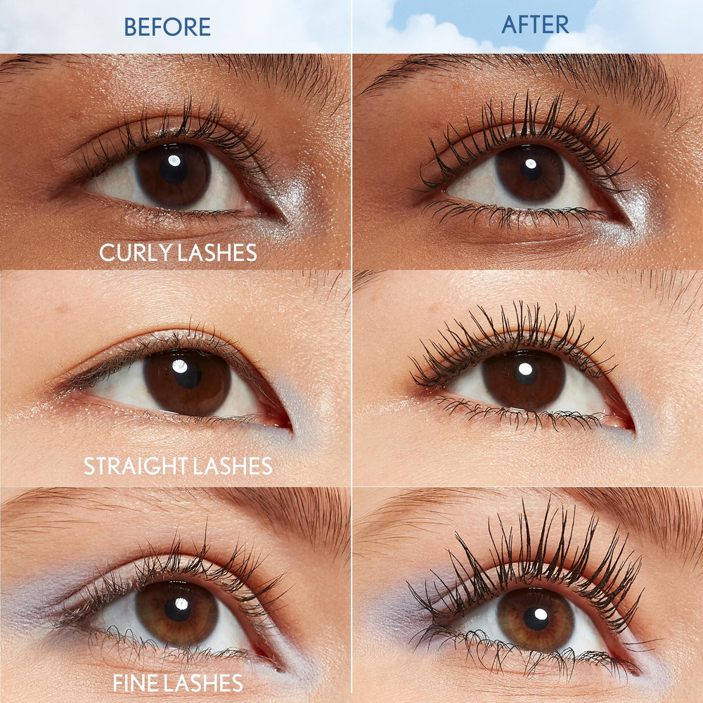 covergirl mascara applied on lashes demonstrating lifted length and natural definition benefit
