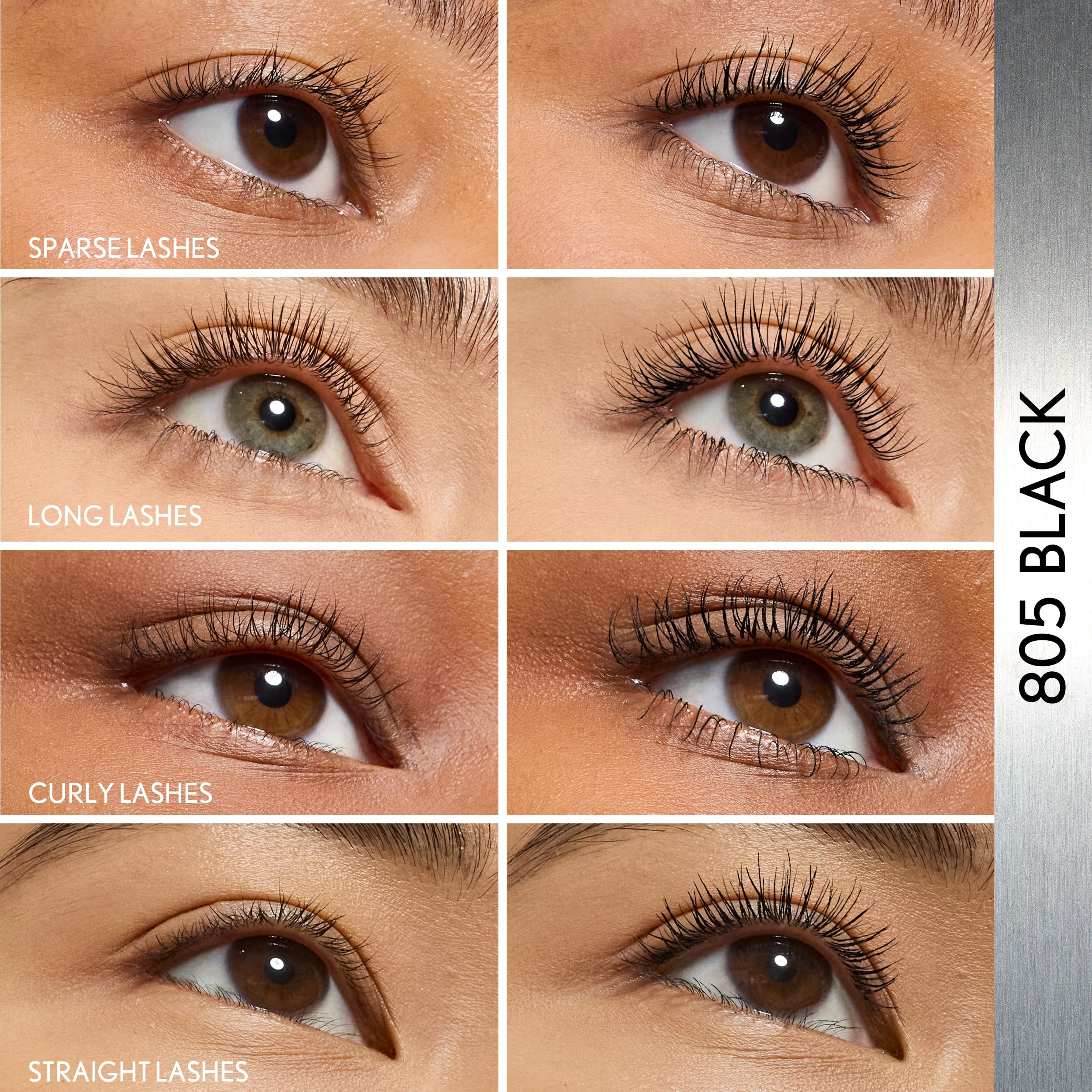 COVERGIRL curved wand demonstrating lift and curl benefit: enhanced lash volume