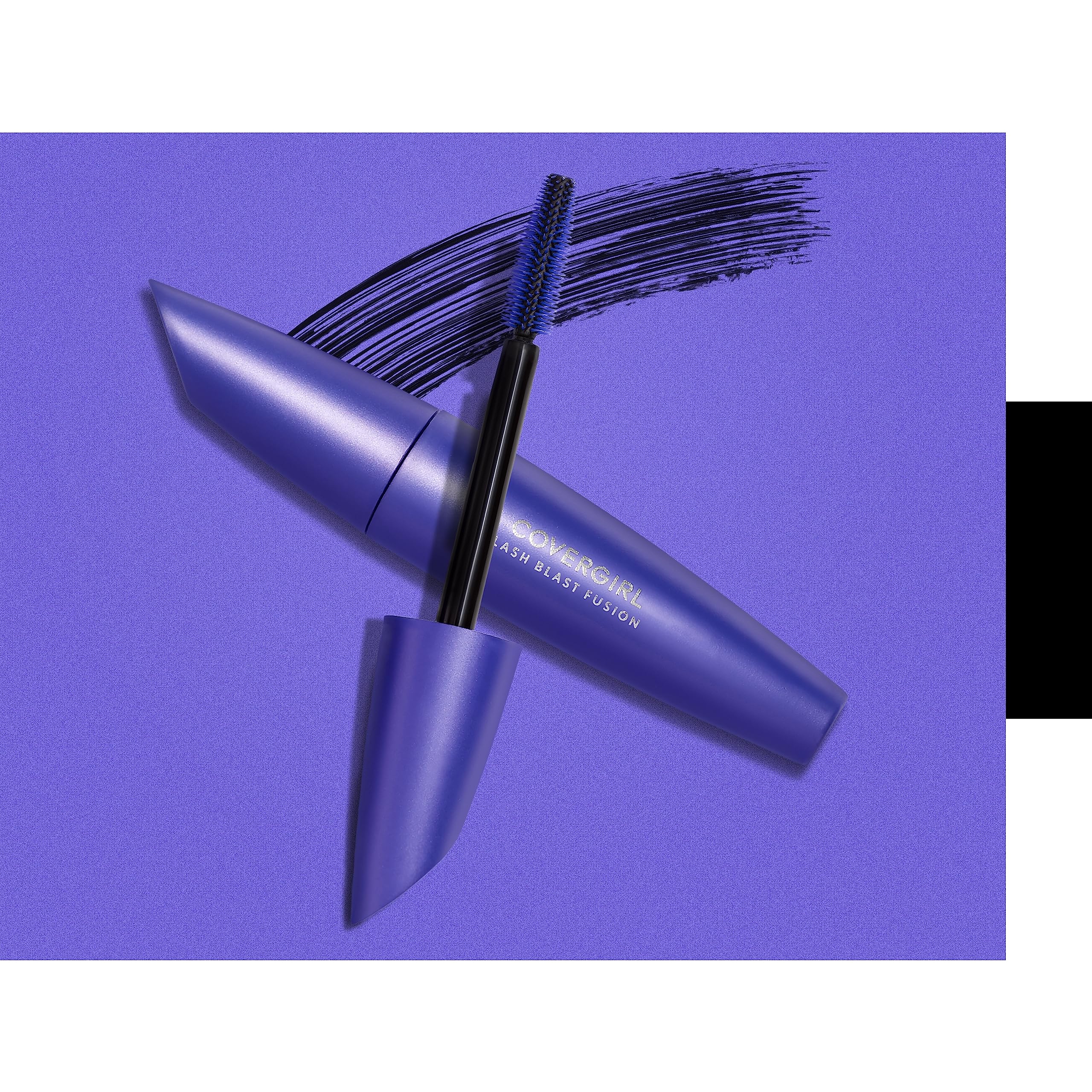Covergirl Lash Blast Fusion texture swab displaying fiberstretch formula benefits