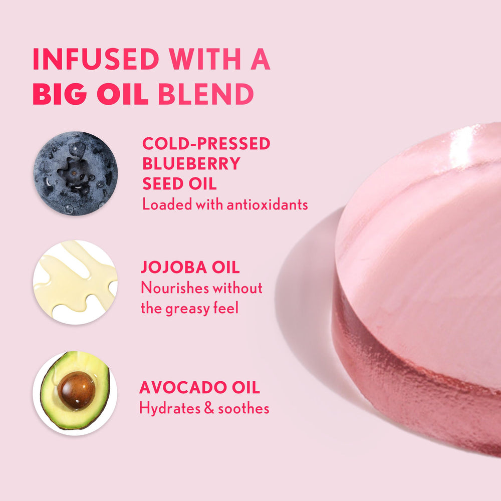 COVERGIRL ingredients label highlighting jojoba, avocado, blueberry seed oils benefit