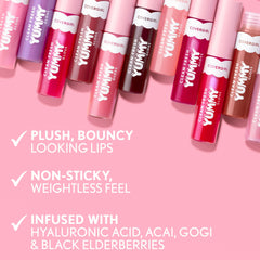 COVERGIRL gloss texture close-up highlighting smooth, non-sticky shine benefit