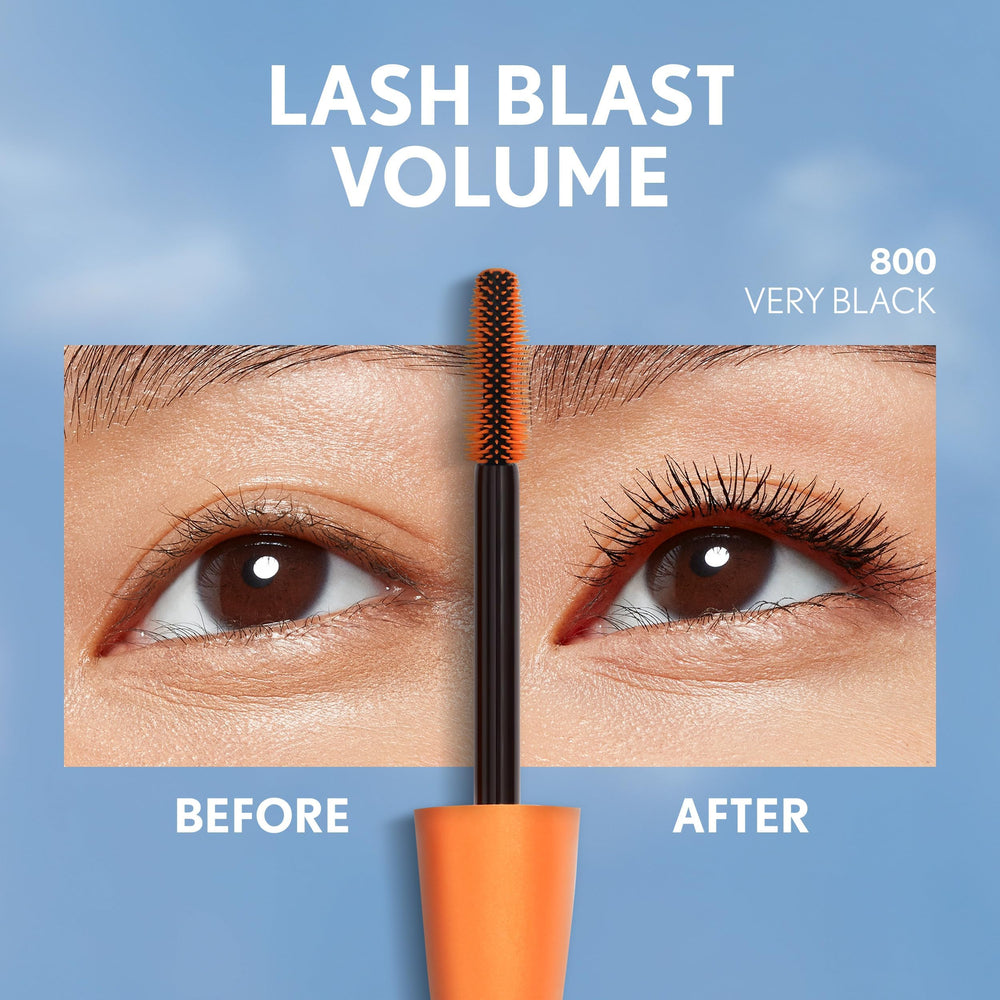 COVERGIRL before and after lashes showing dramatic volume benefit