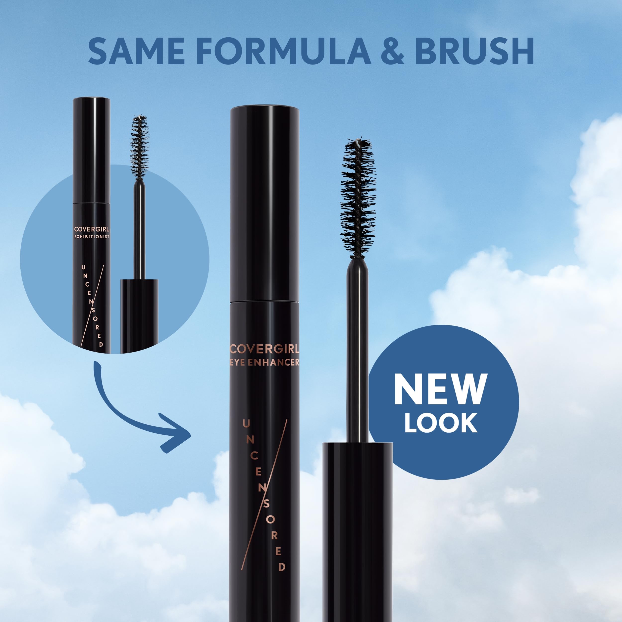 COVERGIRL mascara on model lashes demonstrating length and volume benefit