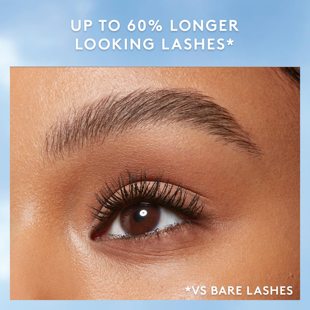 COVERGIRL mascara applied on lashes showing stretched length and definition benefit