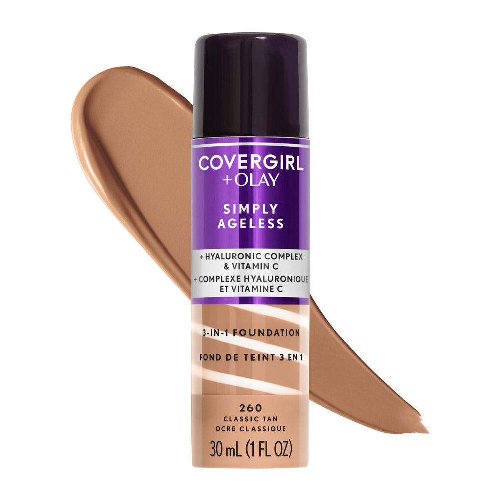 COVERGIRL bottle front packaging showing shade and matte finish benefits