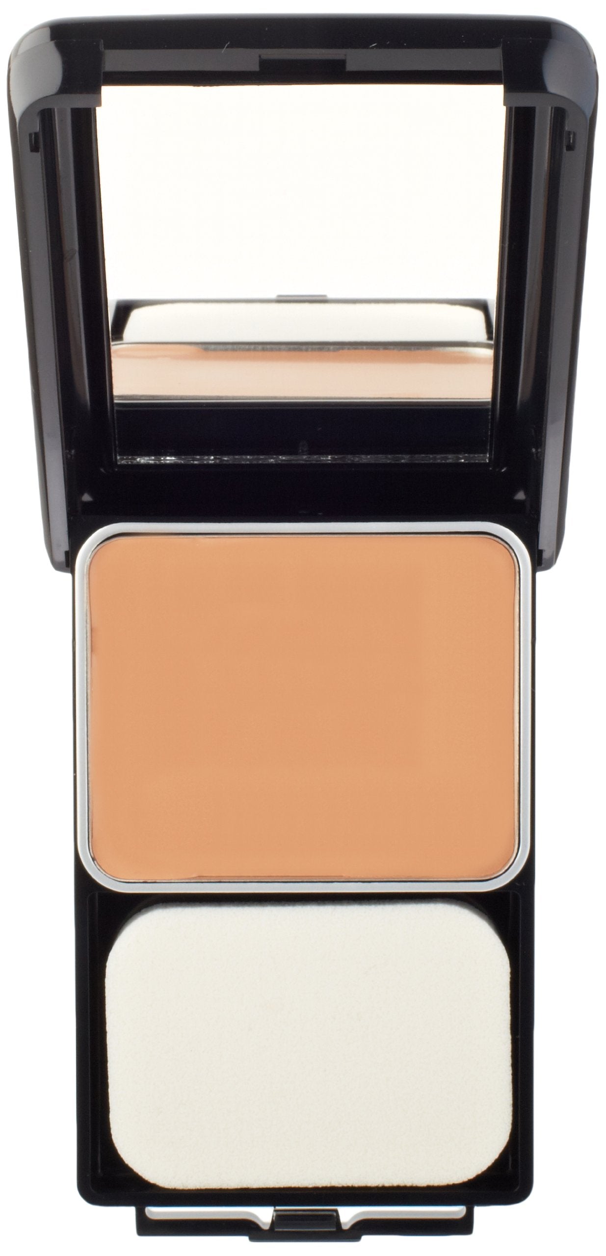 COVERGIRL open compact with sponge applicator demonstrating convenient application and portability