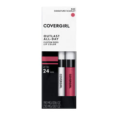 COVERGIRL lips wearing Signature Scarlet showing stay-put color and shine