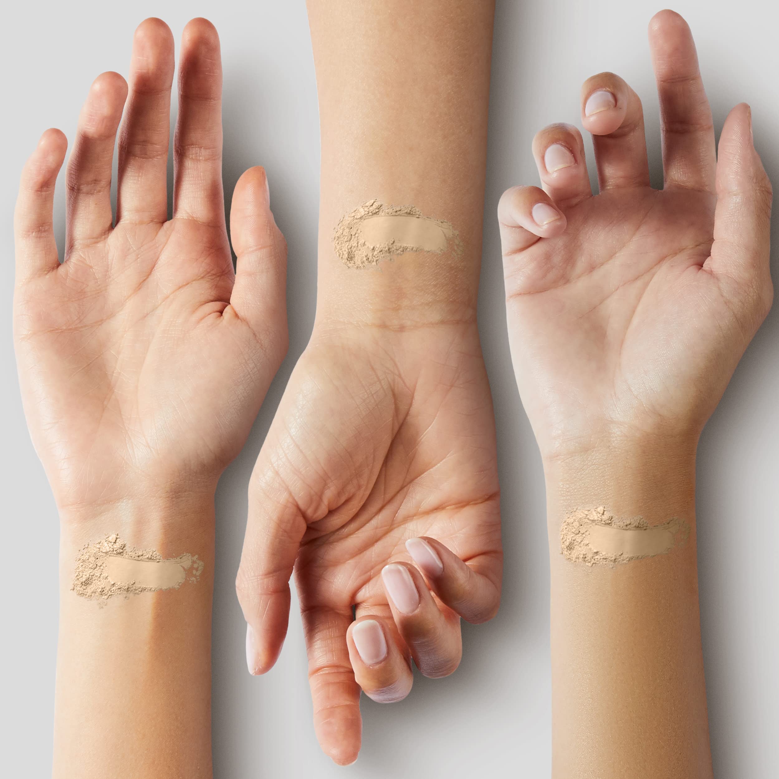 COVERGIRL swatch on hand of Buff Beige 425 showing true color payoff benefit accurate matching