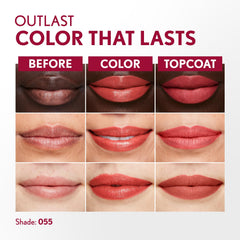 COVERGIRL Outlast texture swatch showing rich pigment and smooth finish for lasting color