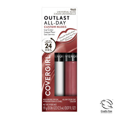 Covergirl outlast flatlay daily routine with product emphasizing quick two-step use