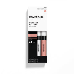 COVERGIRL Outlast beside a ruler showing compact scale benefit: travel‑friendly size