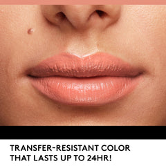 COVERGIRL model applying Outlast lip color for long-lasting finish