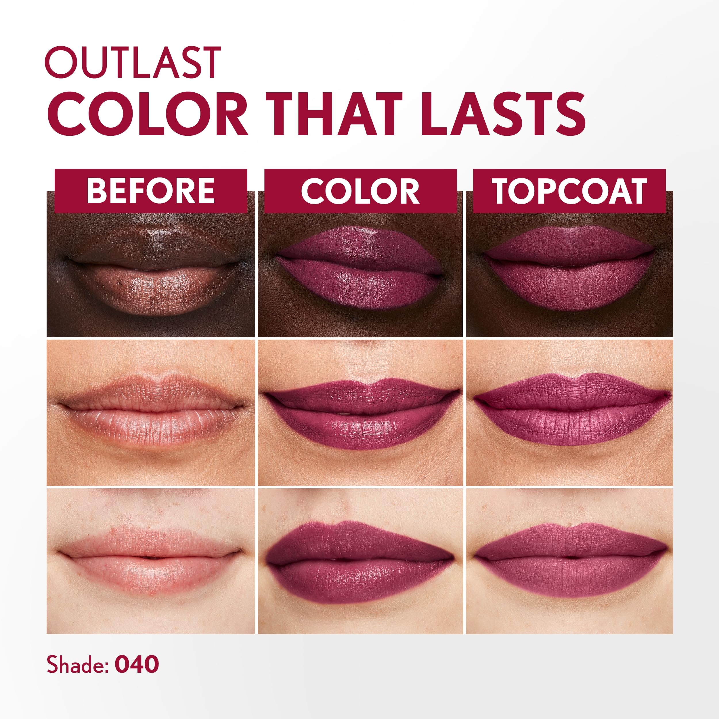 COVERGIRL Outlast Jazzberry balm texture close-up showing moisturized finish