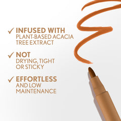 COVERGIRL lips close-up wearing stain showing transfer-proof, comfortable finish benefit