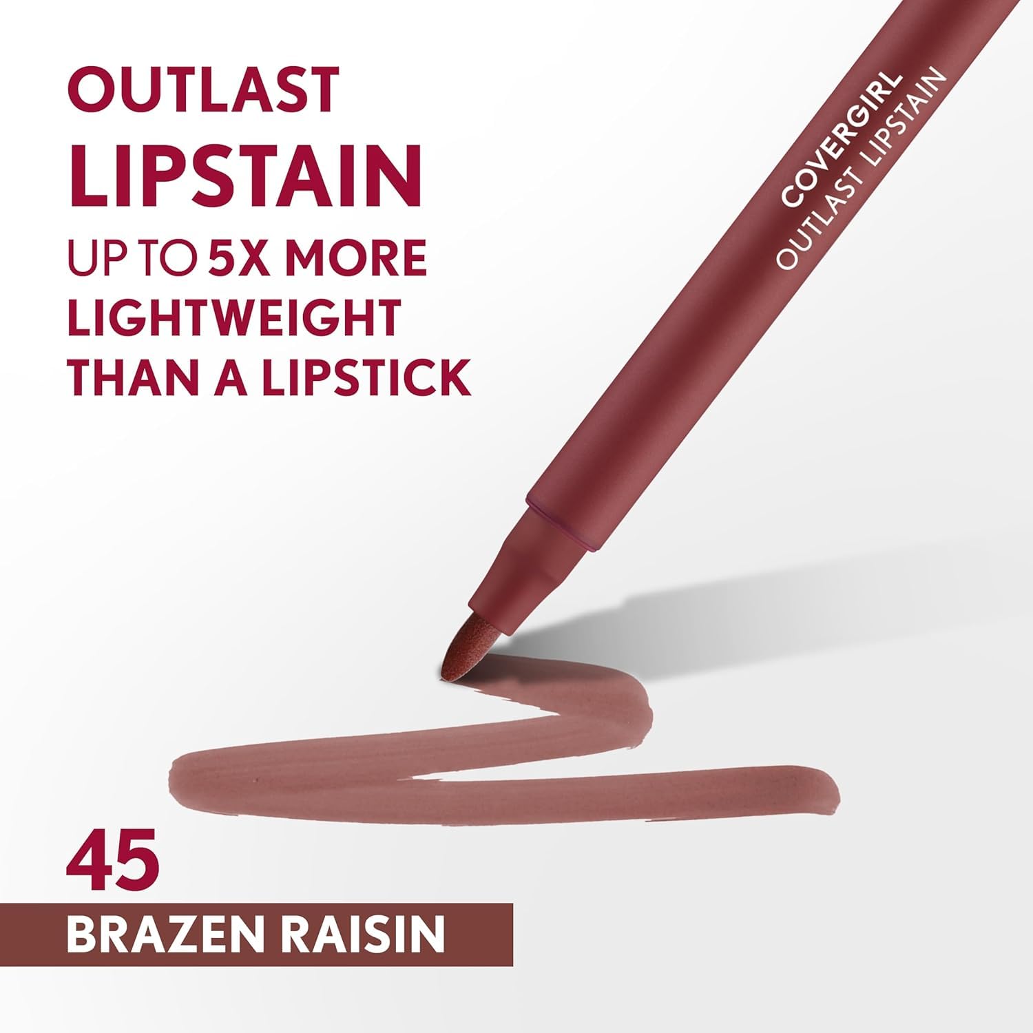 COVERGIRL lips wearing Brazen Raisin showing wearable deep berry finish