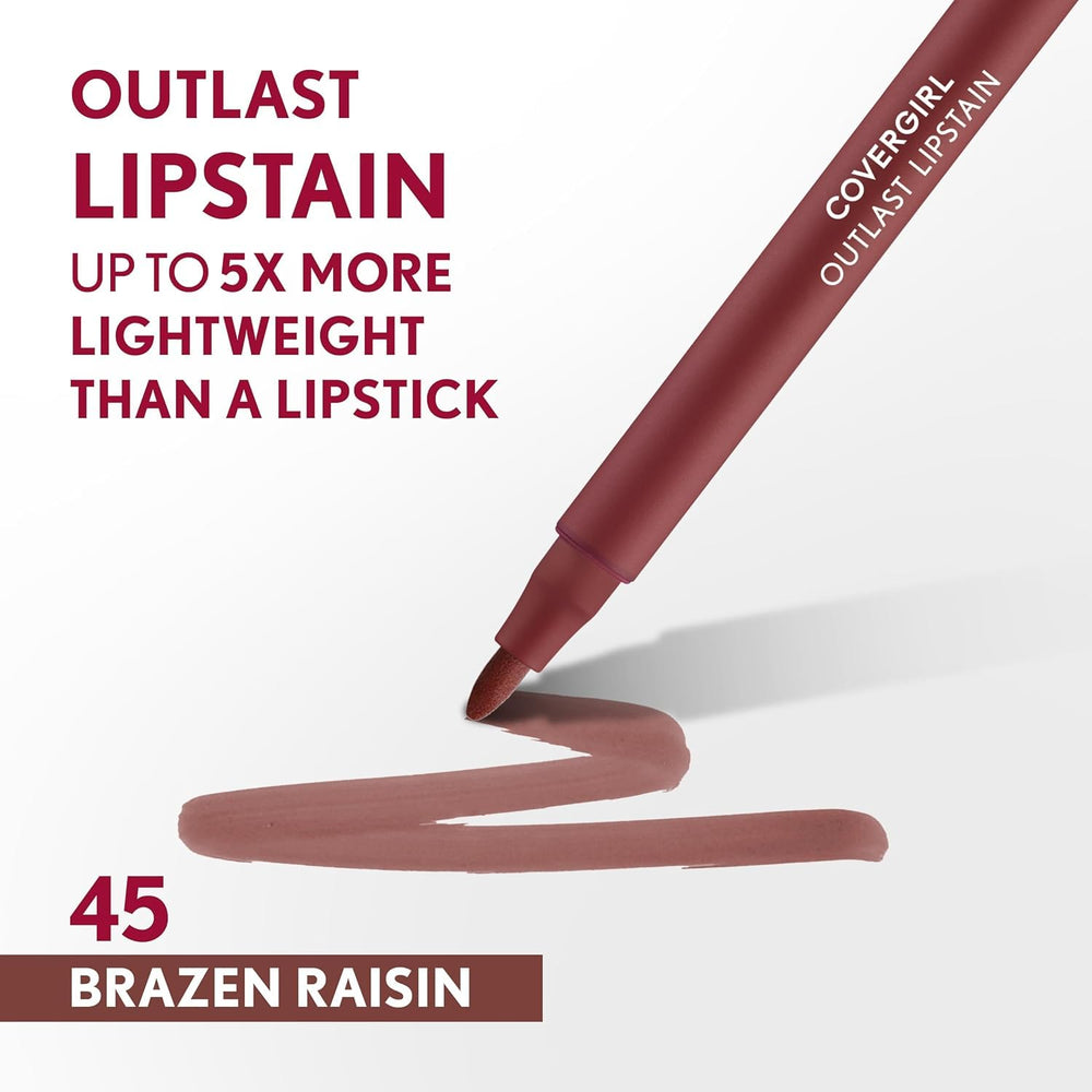COVERGIRL lips wearing Brazen Raisin showing wearable deep berry finish