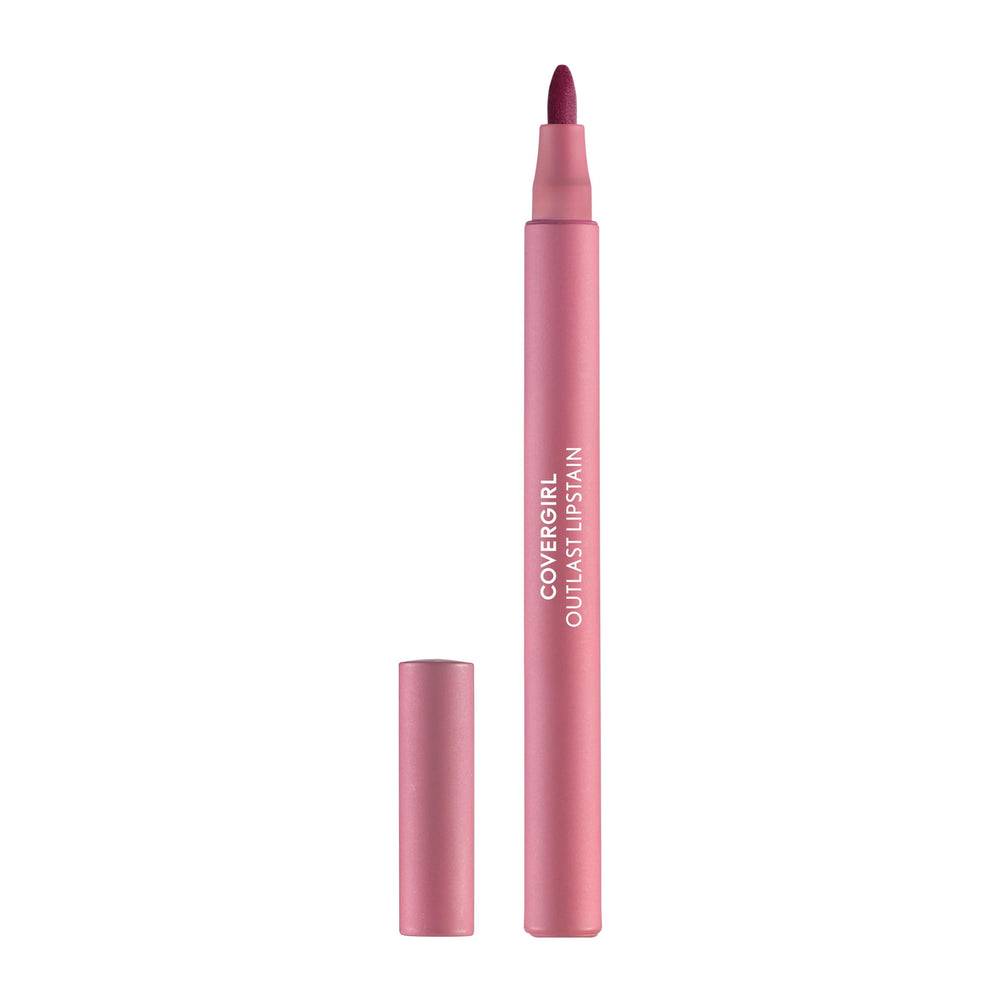COVERGIRL Outlast lipstain front packaging shows color and compact design benefit