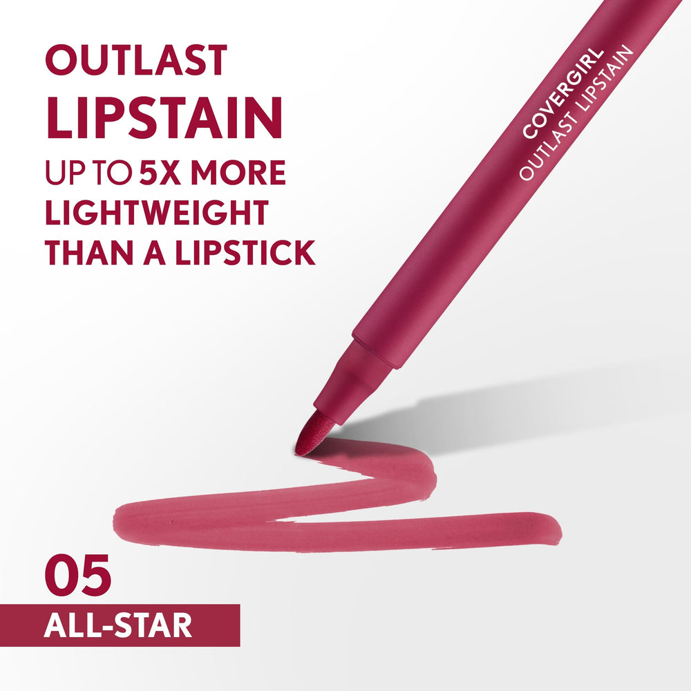 COVERGIRL Outlast precise tip close-up for accurate application and neat lip edges