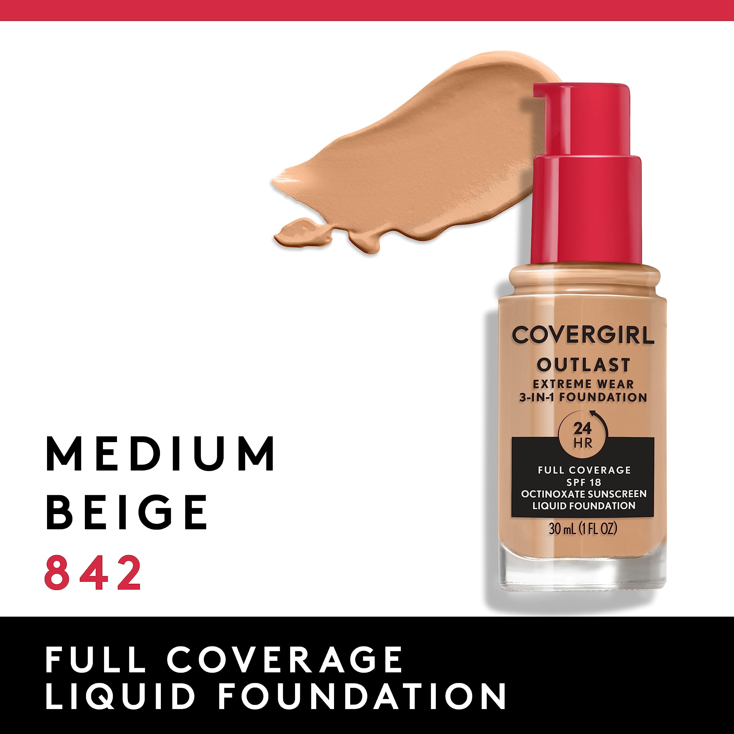 COVERGIRL swatch on forearm demonstrating even coverage and color match